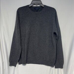 Lands' End Charcoal long sleeve 100% cashmere Knit Pullover sweater M